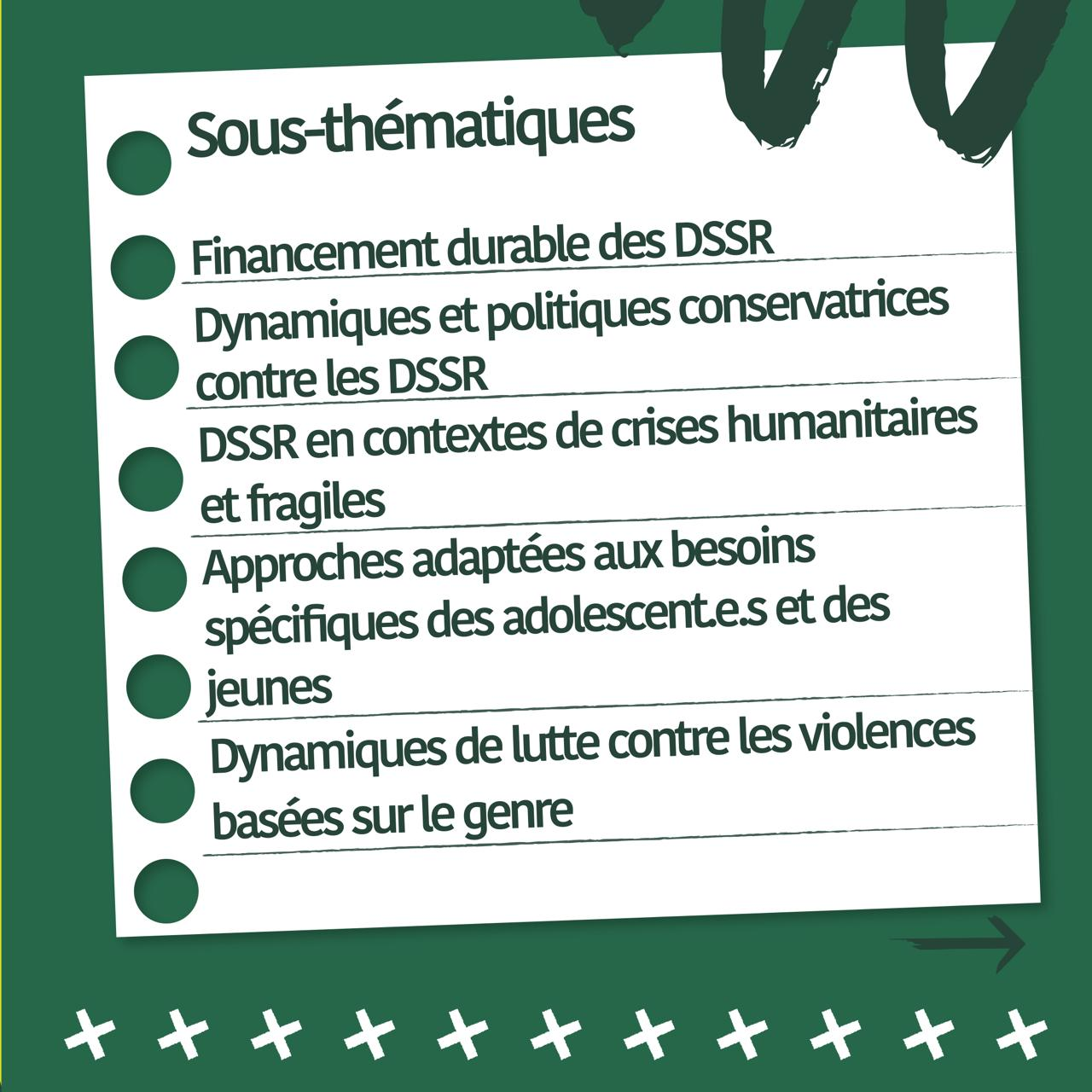 Visuel liste des sous-thématiques ACSHR 2026