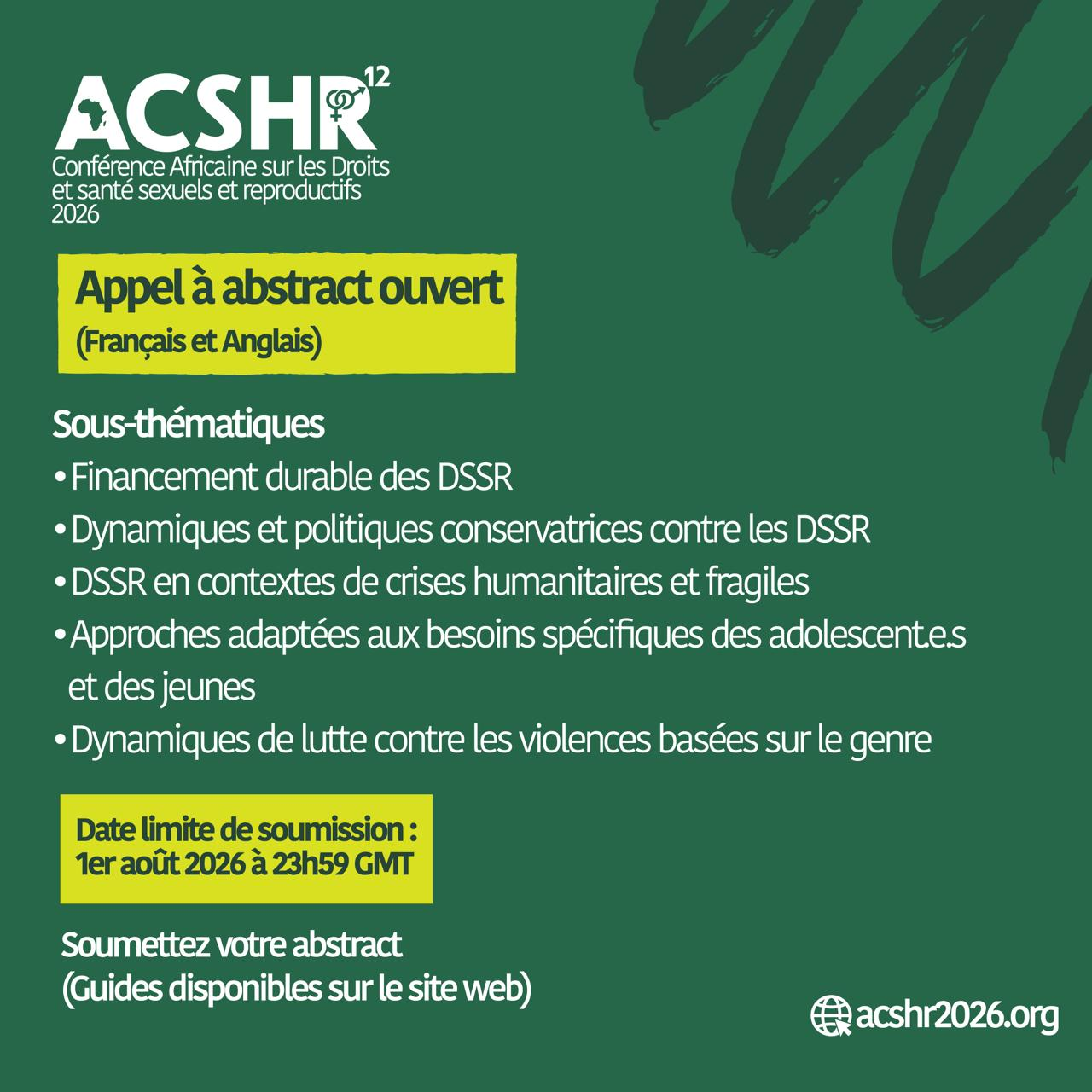Visuel sous-thématiques appel à abstracts ACSHR 2026